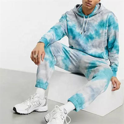 Tie Dye Tracksuits For Men Manufacturer | Custom Logo Fashion Casual Sweatsuit Set Hoodies Supplier Tracksuits Factory