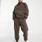 Quarter Zipper Design Tracksuits For Men Manufacturer | Custom Logo Brown Color Joggers Suits Sweatsuit Set Manufacturer