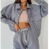 2 piece oversize tracksuit Supplier | Custom custom logo comfy blank sweatsuit set women Supplier