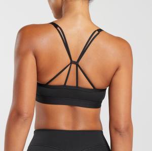 Front Hollow Out Rear Scrunch Sports Bra Manufacturer  | Criss-Cross Back Padded Strappy Sports Bras supplier