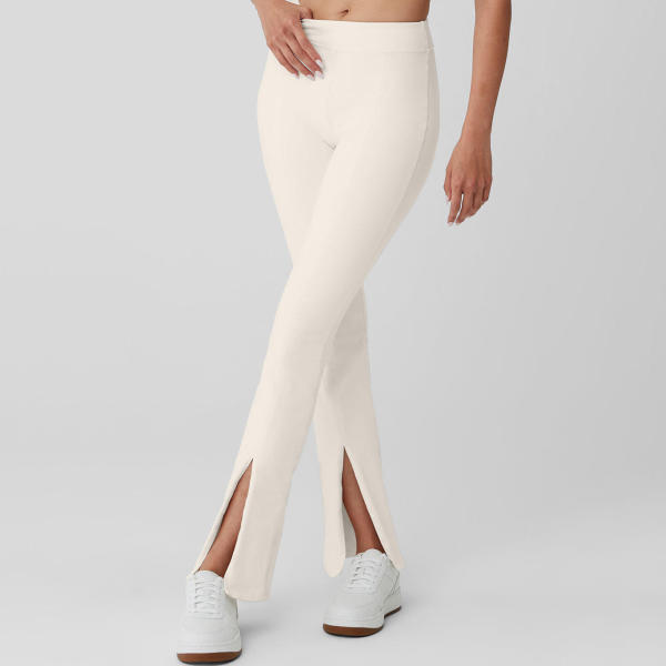 Fabricante de calças de ioga com abertura frontal e pernas largas | Fábrica de leggings femininas de cintura alta e cruzadas