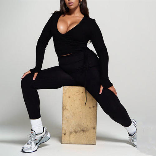 long sleeve workout clothing Manufacturer | Custom compression leggings set Supplier