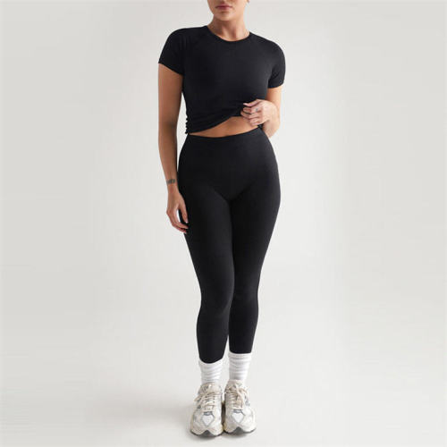 Summer Crew Neck Crop Top Sets Manufacturer | Custom Summer Workout Sets Supplier