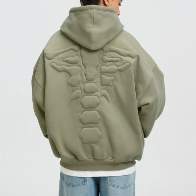 Pullover embossed hoodies Manufacturer | Streetwear Cotton blank embossed Sweatshirt Manufacturer
