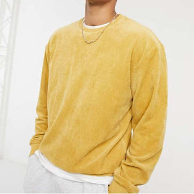 Corduroy Regular Sleeve Wash Sweatshirt Manufacturer | Streetwear Cotton/Polyester blank Sweatshirt Manufacturer