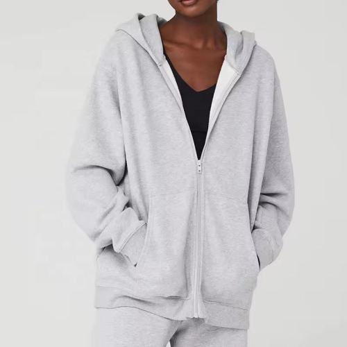 Loose Fit Blank Zip Up Hoodies Manufacturer | Custom Plus Size Loose Fit Blank Hoodies Factory