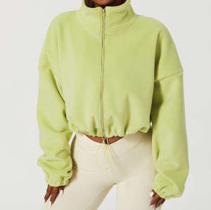 Cropped Full Zip Up Hoodies Manufacturer | Cotton Polar Fleece Sweatshirt Factory