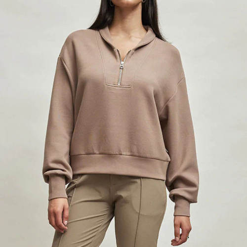 Oversize High Neck Sweatshirts Manufacturer |  jumper cropped women sweatshirts Factory