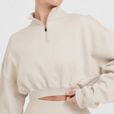 1/4 Half Zip Sweatshirts Manufacturer | Drop Shoulder Pullover Turtleneck sweatshirts Factory