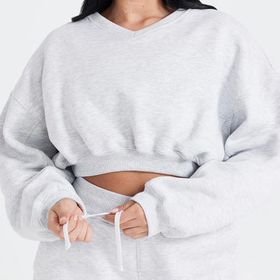 Oversized V-neck Sweatshirt Manufacturer | Thick Drop Shoulder sweatshirts Factory