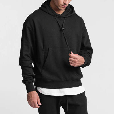 Drop shoulder Active men hoodies Manufacturer | pullover thick fleece cotton Hoodies factory