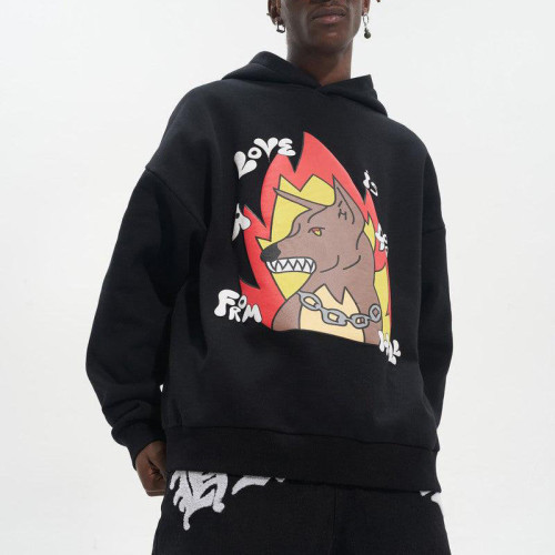 400 gsm anime printed hoodie Manufacturer | oversized streetwear clothing Hoodies factory