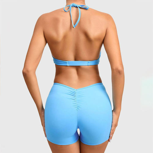 Custom One Piece Yoga Jumpsuits Manufacturer |  Sportswear Backless Romper Butt Lifting Shorts