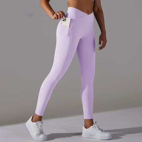 Custom High Waist Sports Leggings with pockets Manufacturer | Hip Lifting Fitness Pants suppliers