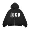 Custom Unisex Full Zip Up Hoodie Manufacturer | Custom logo Zipper Cotton Fleece hoodie