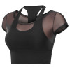 Short-Sleeved Shirts Mesh Sports Bra Manufacturer  | Running Breathable Yoga Sports Bras supplier