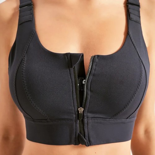 Zipper Adjustable Sports Bras Manufacturer  | Shockproof Fitness High Support Sports Bra supplier