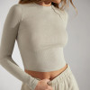 Slinky Women Long-sleeve Crop Top Manufacturer | Custom Ribbed 4-way Stretch Design Women Crop Top