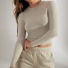 Slinky Women Long-sleeve Crop Top Manufacturer | Custom Ribbed 4-way Stretch Design Women Crop Top