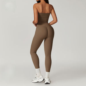 Custom U Neck Crop Tank Top Sets Manufacturer | Custom Leggings Pants Lounge Yoga Sets suppliers