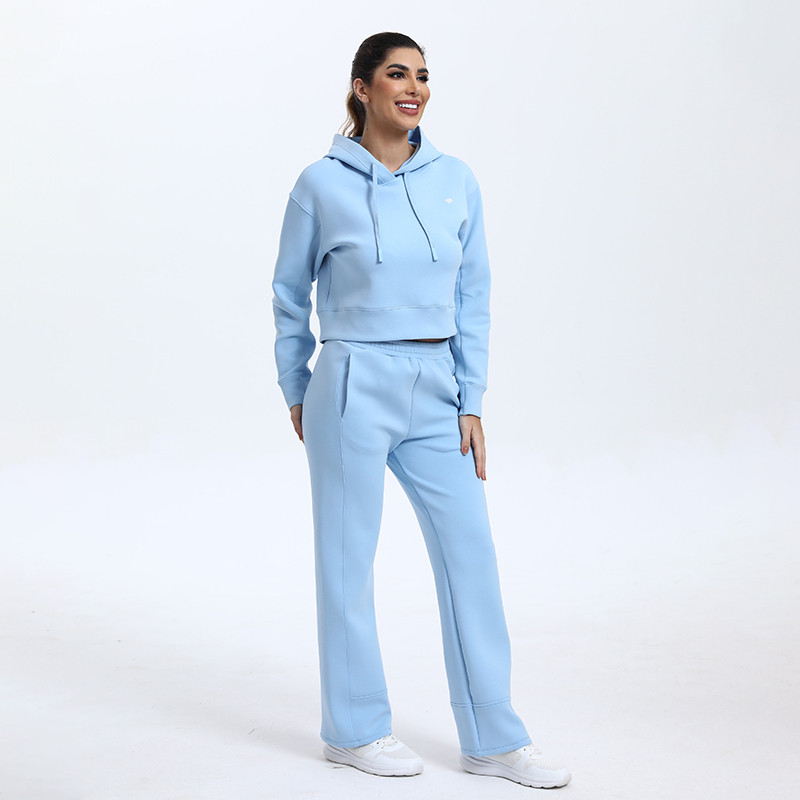 Customized Womens Fleece 2 Piece tracksuit manufacturer style 3