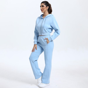 Customized Hoodie Two Piece Set Tracksuit Manufacturer | cotton running Outfits Tracksuit suppliers