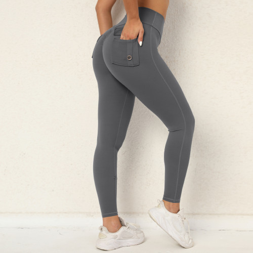 Custom Peach Hip Yoga Leggings Whit Pocket Manufacturer | Gym Fitness Tight Leggings suppliers