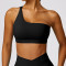Slanted one Shoulder Yoga Sports Bra Manufacturer  | Crop Running Top Sports Bra For Women supplier