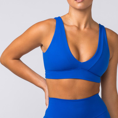 Custom V neck Backless Gym Yoga Top Manufacturer  | Push Up  Running Activewear Sports Bra supplier