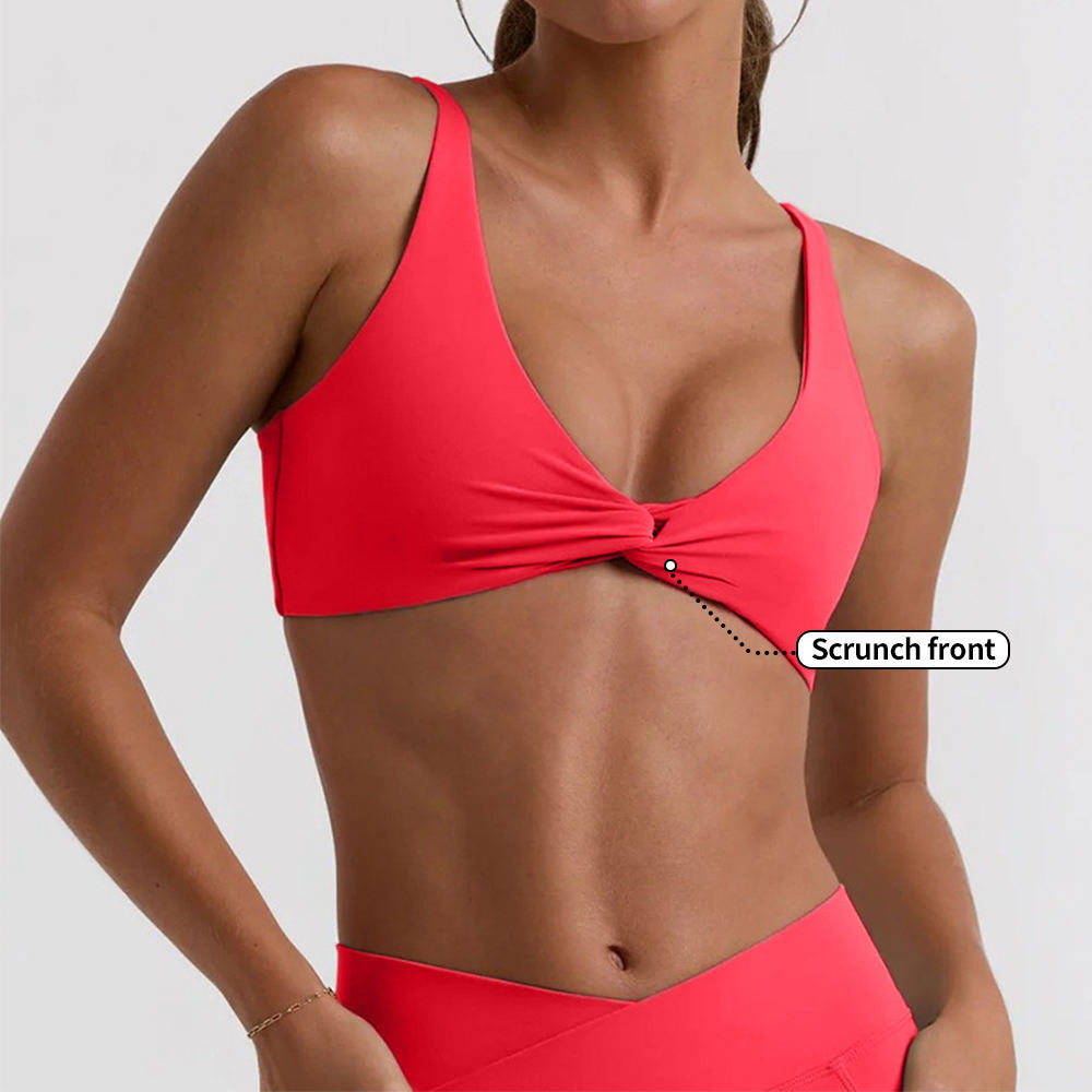 Front Scrunch Sports Bra Manufacturer 