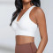 Custom V-neck Twist Front Sports Bra Manufacturer  | Gym Racerback Crop Sports Bra supplier