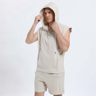 Custom  Jogger Shorts 2 Piece Tracksuits Men manufacturer |  Sleeveless Hood Hoodie suppliers