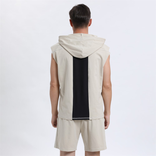 Custom  Jogger Shorts 2 Piece Tracksuits Men manufacturer |  Sleeveless Hood Hoodie suppliers