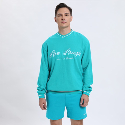 Custom Cotton Embroidery Oversized Sweatshirts manufacturer | Sweat Shorts Set Men suppliers