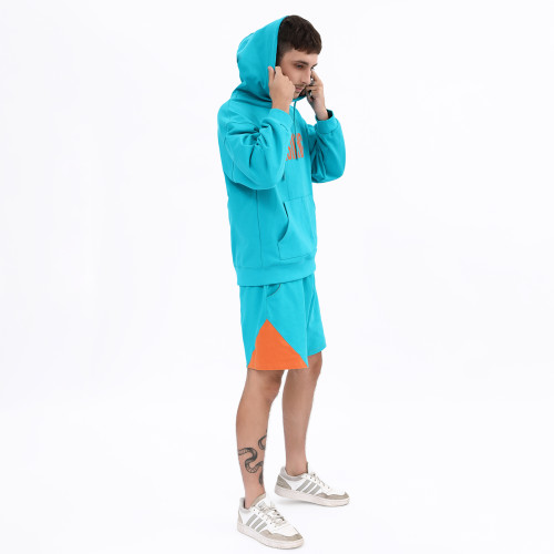 Silk-screen Printing Tracksuits printed Manufacturer | Custom Sweat Shorts and Hoodie Set Supplier