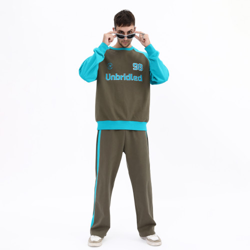 Cotton Custom Embroidery Tracksuit Manufacturer | Fleece Oversized Patchwork Tracksuits Supplier