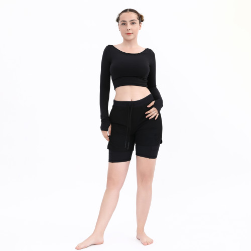 Custom  2 Piece Workout Yoga Sets Women Manufacturer | Mesh Crop Workout Shirt suppliers