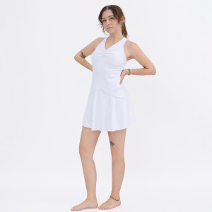 Custom Training Cross Strap Back Tennis Dress Manufacturer | Built In Shorts Dress suppliers