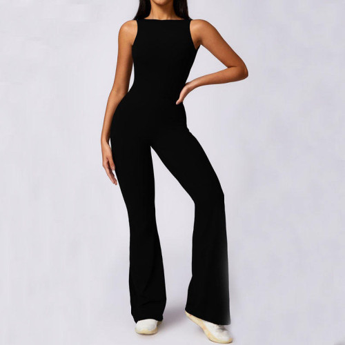 Sports Fitness Women Yoga Jumpsuit Manufacturer | Butt Lift Flare Pants Bodysuit suppliers