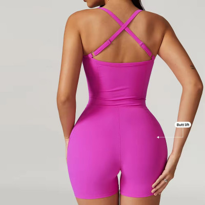 Sleeveless Bodysuits One Piece Jumpsuit Manufacturer | Fitness Shorts Yoga Jumpsuit suppliers