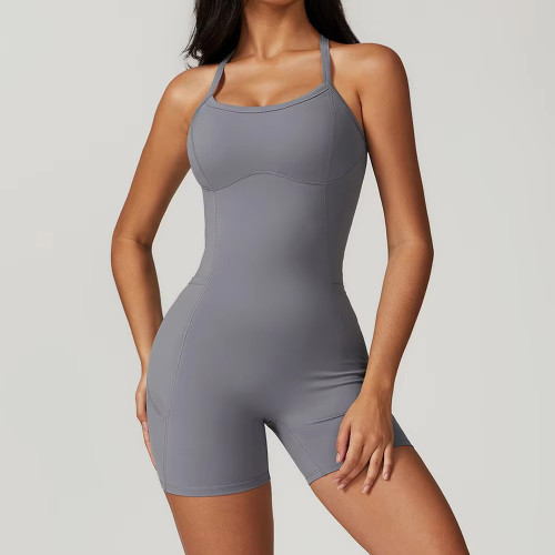 Sleeveless Bodysuits One Piece Jumpsuit Manufacturer | Fitness Shorts Yoga Jumpsuit suppliers