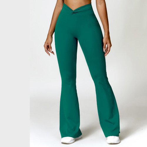 Butt lift yoga leggings Manufacturer |  High Waist bell-bottoms exercise Wide leggings suppliers