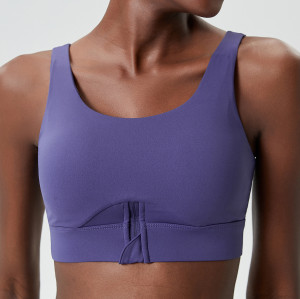 Active Sexy Zip Front Sport Bra Top supplier | Custom High Impact Fitness Training Sports Bra Vendor
