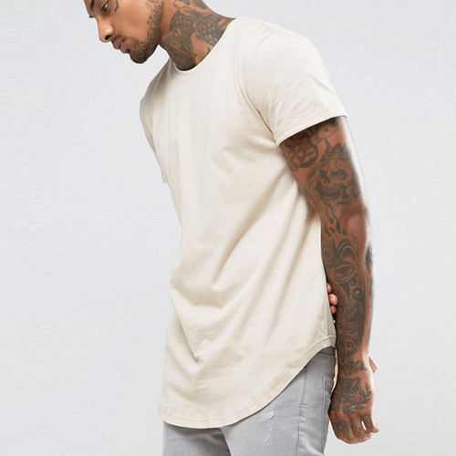 Oversized Men's Curved Hem T-shirts Manufacturers | Custom Round Neck Pima Cotton T-Shirts supplier