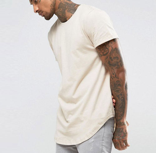 Oversized Men's Curved Hem T-shirts Manufacturers | Custom Round Neck Pima Cotton T-Shirts supplier