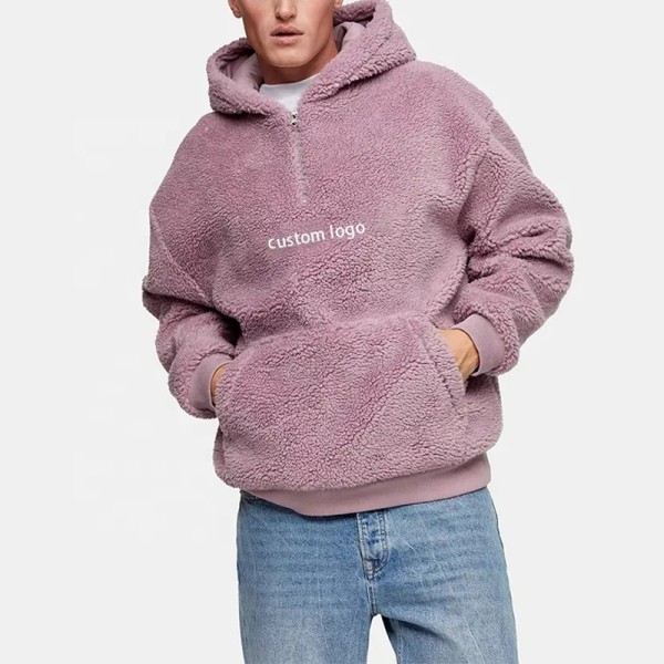 Hersteller von Sherpa-Hoodies mit individueller Stickerei | Hersteller von warmen, flauschigen Hoodies mit Reißverschlusskragen und schwerem Gewicht