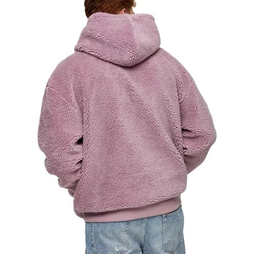 Custom Embroidery Sherpa Hoodie manufacturer | warm Zip Collar Fuzzy Heavyweight hoodie manufacturer