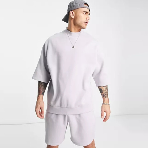 Heavy Weight Cotton Oversized T shirt Manufacturer |  Custom 2 Piece Short Sets Sweatsuit Supplier