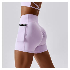Custom High Waist Butt Lifting Shorts Manufacturer | Women Women Elastic Yoga Shorts Supplier