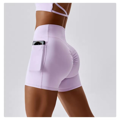 Custom High Waist Butt Lifting Shorts Manufacturer | Women Women Elastic Yoga Shorts Supplier